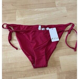 NWT A. Che Jolie String Carmine Swimwear Bikini Bottom Red Medium